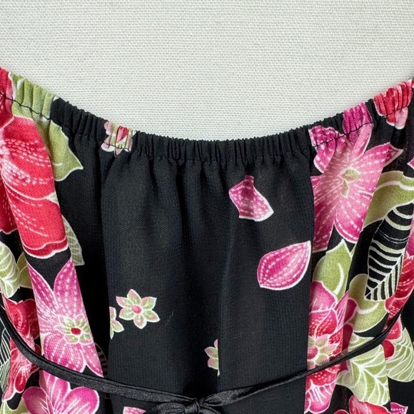 Oscar de la Renta Pink Label Short Babydoll Nightie Pajamas Sheer Floral Medium - Picture 7 of 9